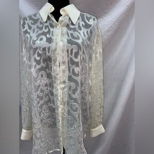 Vintage D Frank glass button top-medium